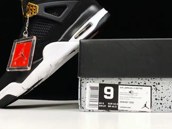 Rep Husky Metallic Air Jordan Royalty Black Gold-White 4 308497-032 0531